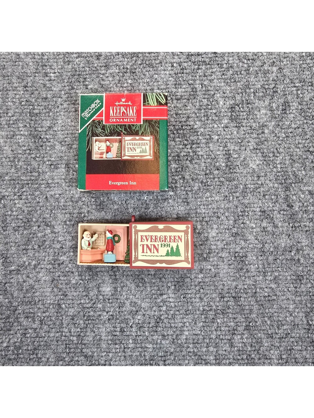 Hallmark Keepsake Evergreen Inn 1991 Matchbox Memories Ornament with Box
